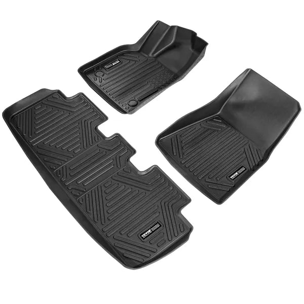 TPE floor mats for Tesla Model Y 2021-2024, 3-piece – three-piece floor mat set, front and rear pieces