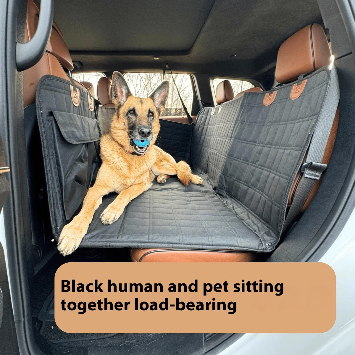 Widened Support Plate Car Dog Bed Rear Seat Pet Pad - Black