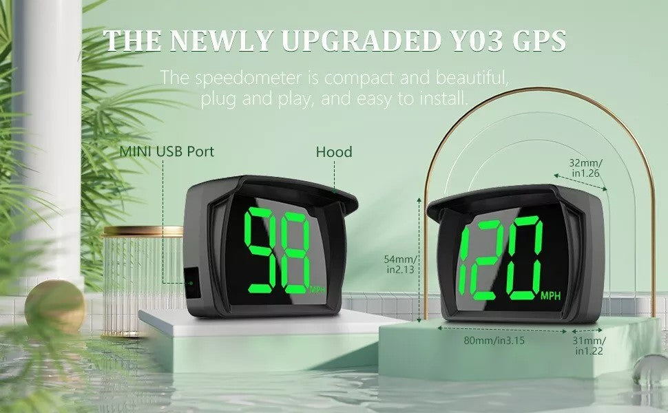 2024 New HUD Car Head-up Display MPH Speed Display 3-inch Multi-function LCD MPH Dashboard - image 3