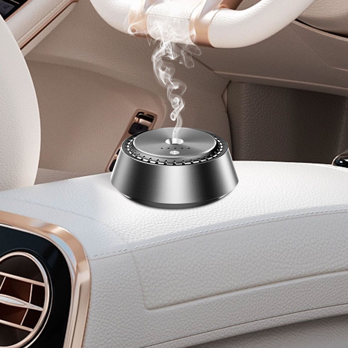 Alloy PC Three Speed Control Intelligent Car Mounted Aromatherapy Ultrasonic Atomization Chip Nano Levelatomized Essential Oil Wireless Car Humidifier - image 5