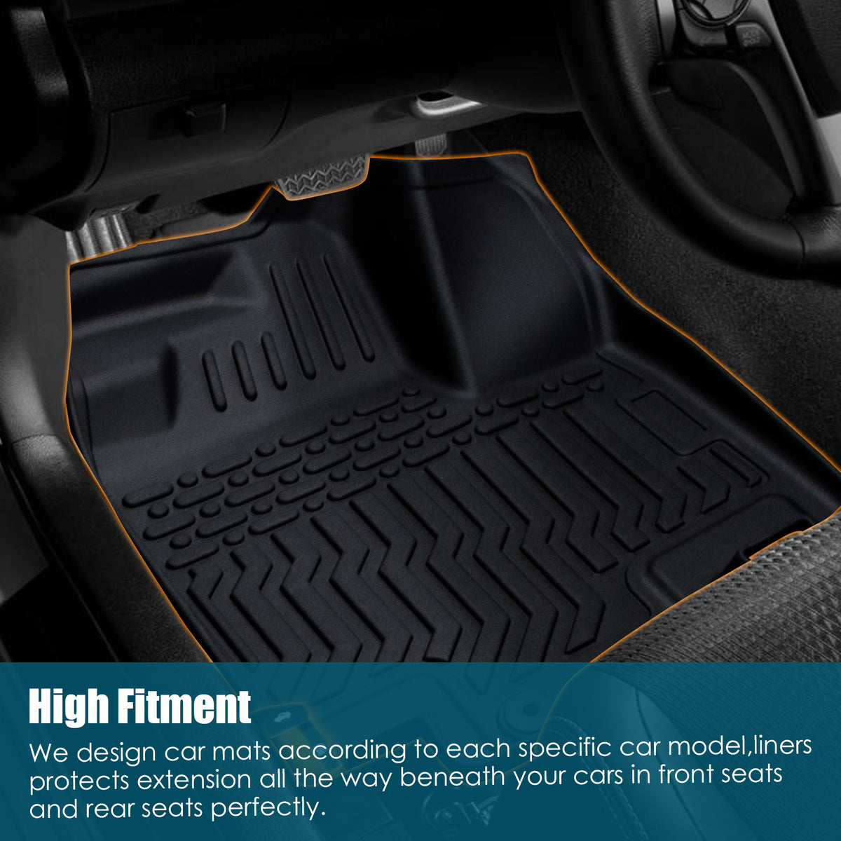 Car Floor Mats For 23-24 CRV Hybrid Black All-Weather TPE Rubber Car Mats - image 6