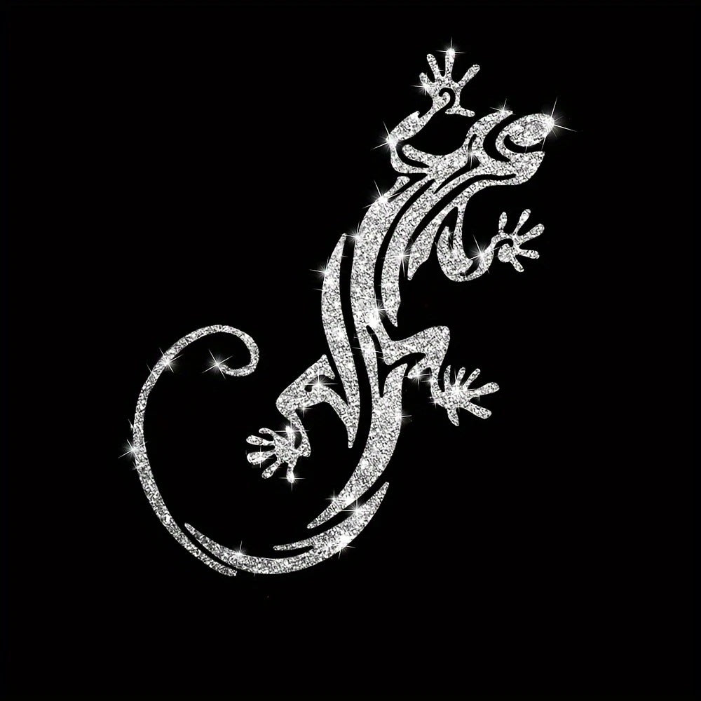 Cartoon Shiny African Woman Automobile Sticker - Gecko silver