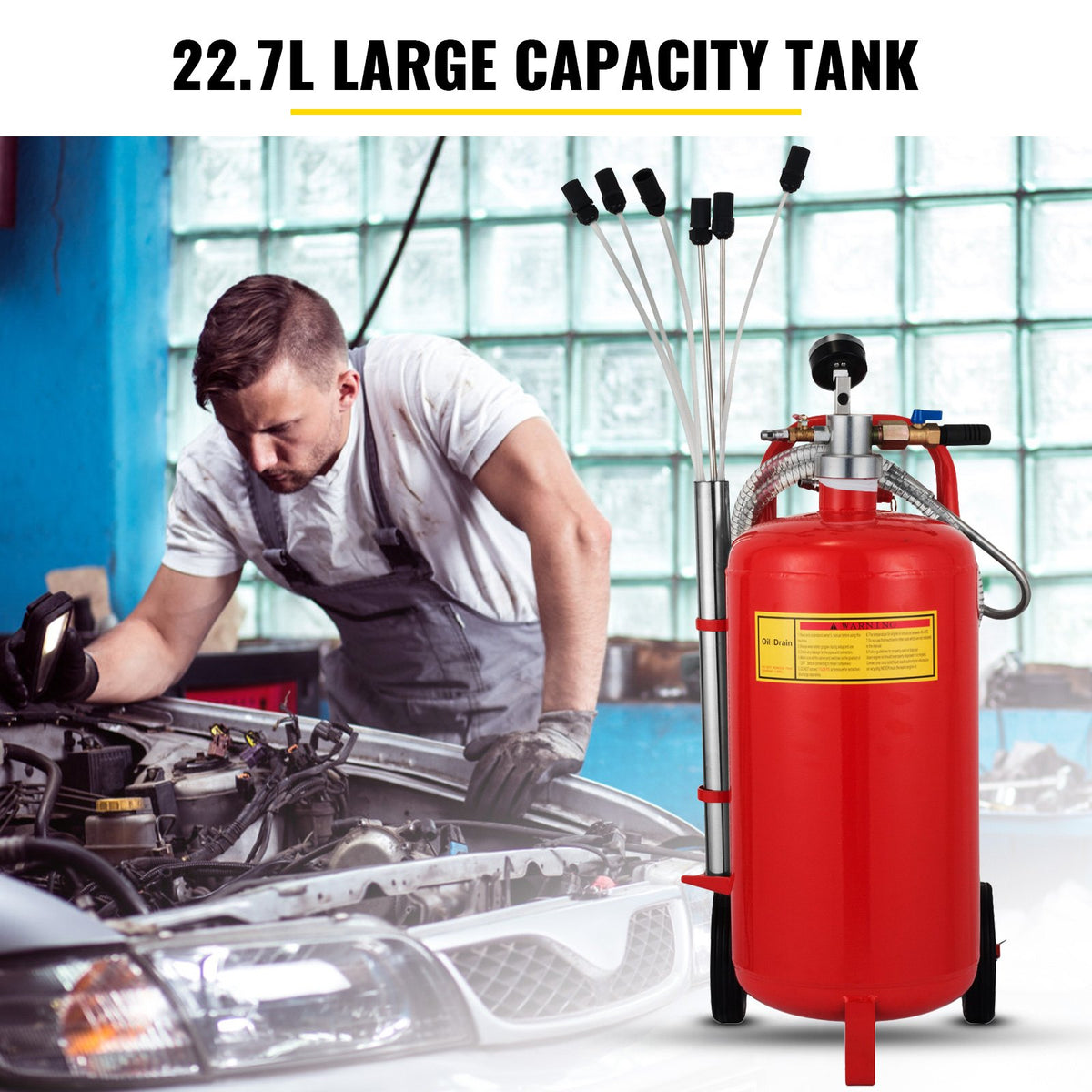 5 Gallon,22.7L Oil Extractor, Portable Air Pneumatic Waste Oil Garage Extractor Drain Draine Tank - image 2