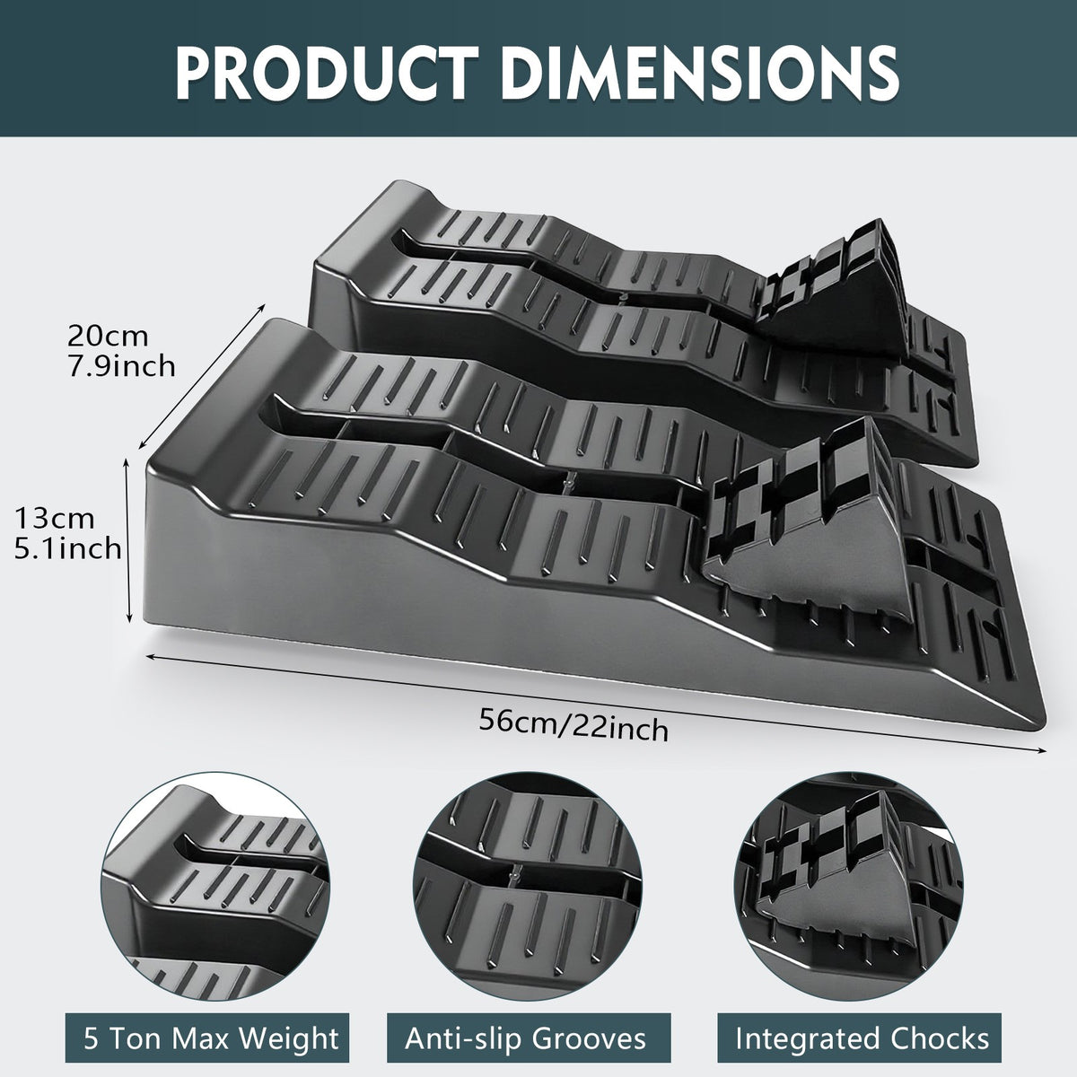 Caravan Levelling Ramp Set Heavy Duty Motorhome RVs 5 Tonnes 2 Pack - image 4