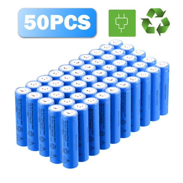50pcs 18650 Lithium Batteries 3.7V Li-ion Rechargeable Battery For Torch Headlight(Logistics Only For USPS.TK/TMEU Only For Self-pickup) - defaulttitle