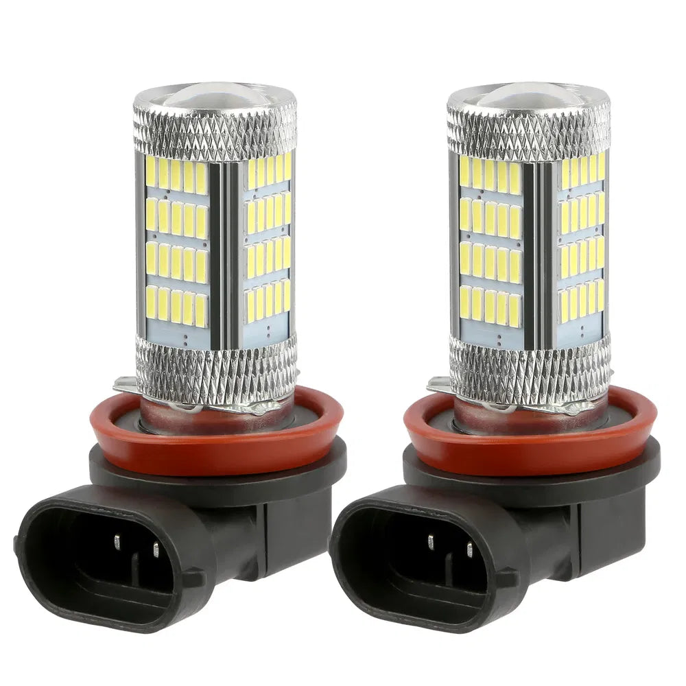 2PCS 800lm H8/H9/ H11 LED Fog DRL Light Bulb IP65 Water-Resistant 360° Beam Angle 6000K White - White