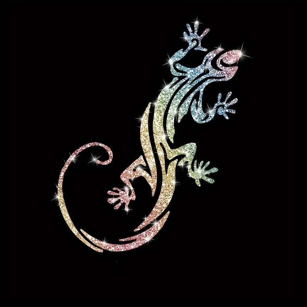 Cartoon Shiny African Woman Automobile Sticker - Gecko in color