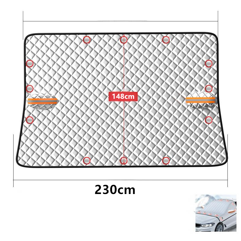 Magnetic windscreen frost and snow cover, silver