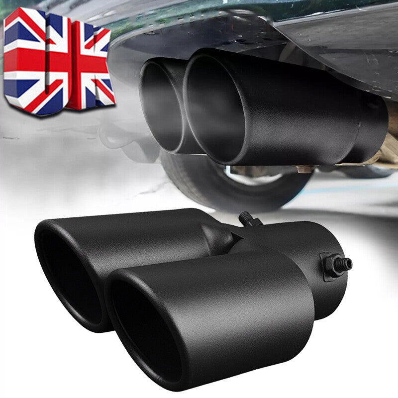 Dual Outlet Exhaust Tip – Matte Black, Bolt-On, fits 38–61mm Pipes - image 5