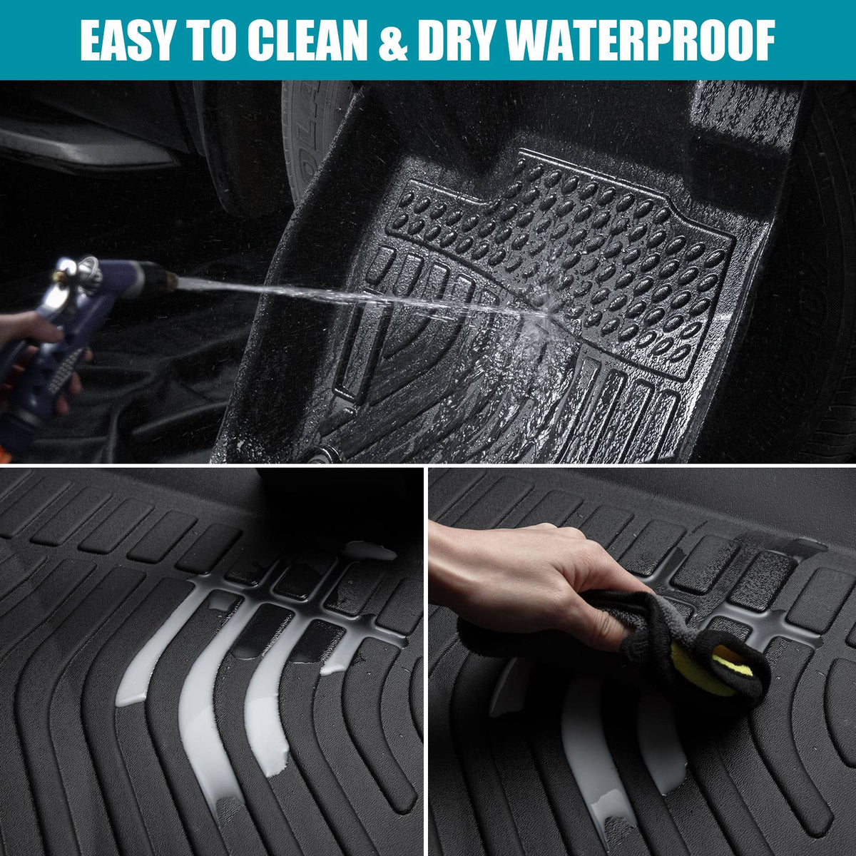 All Weather Floor Mats Liners For 2016-2020 Kia Optima Waterproof 3D TPE Carpet - image 3