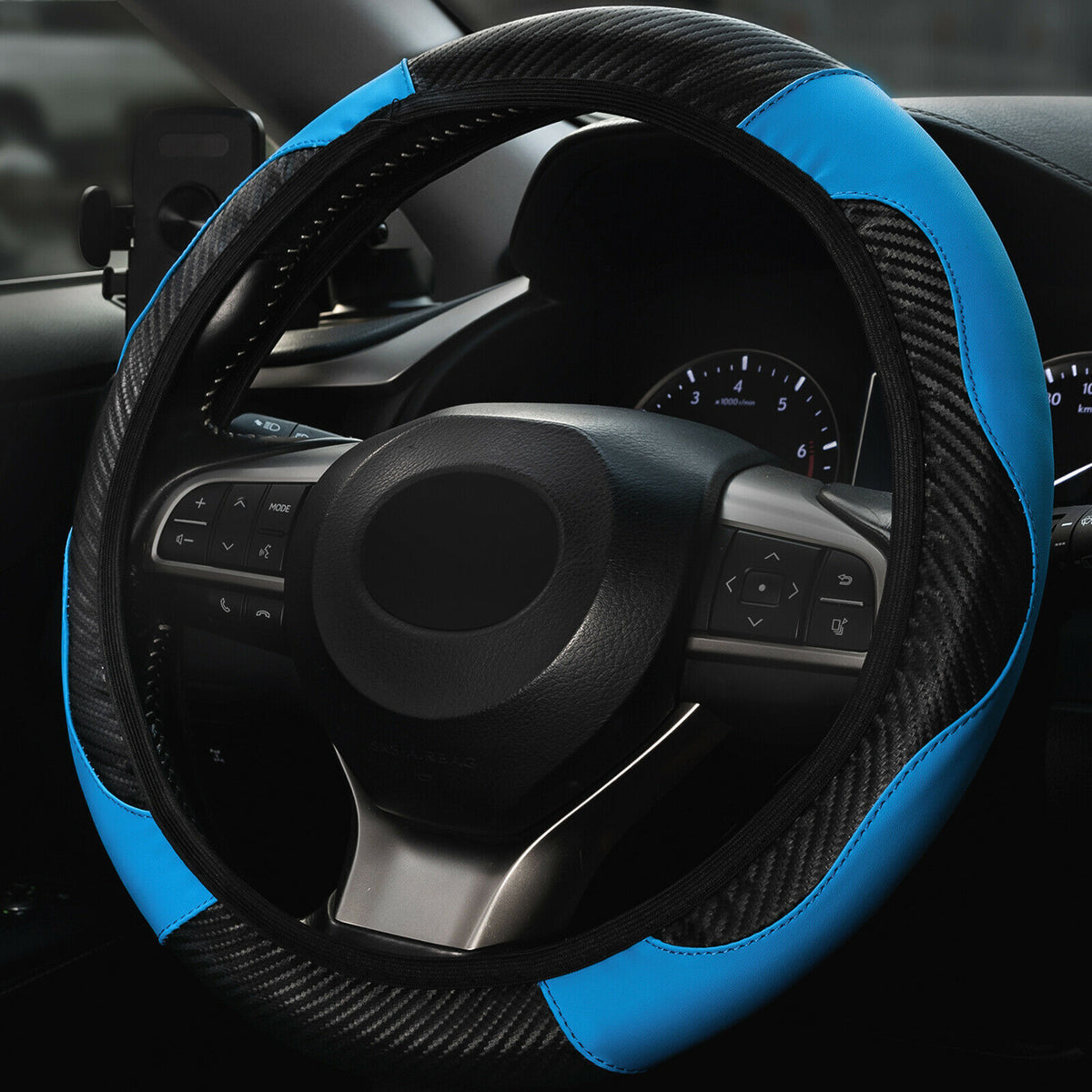Auto Car Steering Wheel Cover Skidproof Leather Steering Wheel Case For 38cm15 - image 5
