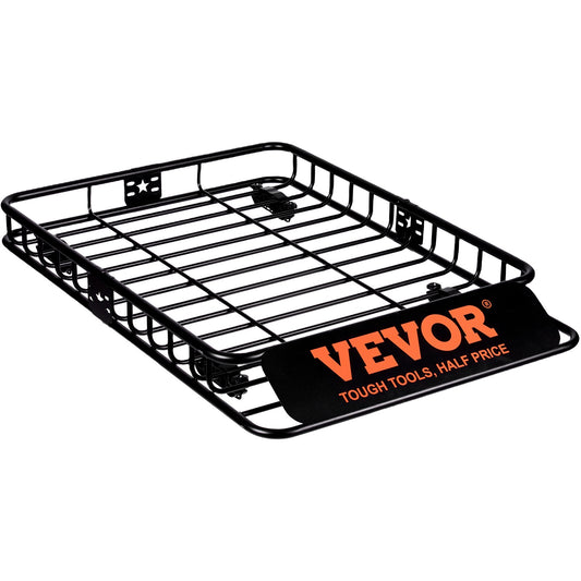 Roof Rack Cargo Basket, 130.5 X 91.5 X 12.7 Cm Rooftop Cargo Carrier W 15 Cu Ft Waterproof Cargo Bag, 90 Kg Capacity Universal Rack Carrier For SUV, Truck