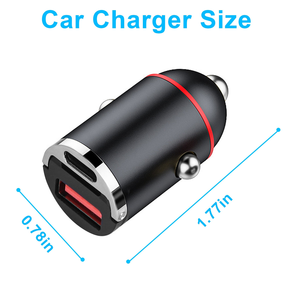 2Pcs 1,00W USB TypeC Car Charger QC4.0 PD3.0 USB Fast Charging Adapter Dual Port Car Cigarette Lighter Compatible With Phone Pad - image 4