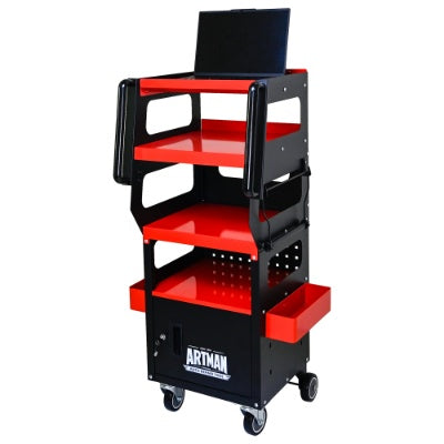 4 LEVEL MULTI PURPOSE TROLLEY FOR DIAGNOSTICS-BLACK RED - image 3