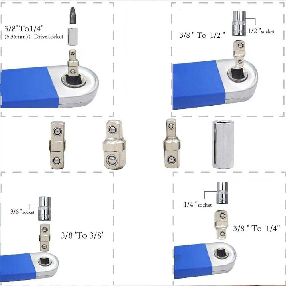 Offset Extension Wrench Ratchet Spanner Wrench Extender Adapters Multifunction - image 3