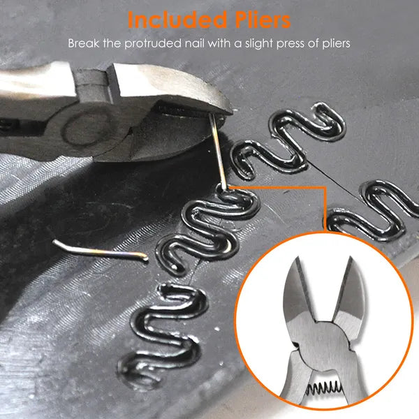 70W Plastic Welder Car Bumper Repair Kit Hot Stapler Welding Gun Plastic Repair Machine Soldering Tool With 200 Staples Pliers Cutter - image 5