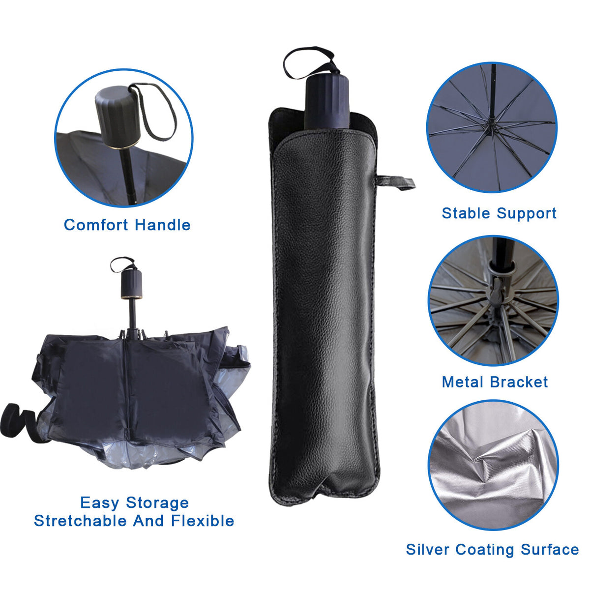 Car Window Sunshade Sun Shade Visor Windshield Cover Auto Car SunShade Foldable UV Umbrella - image 3