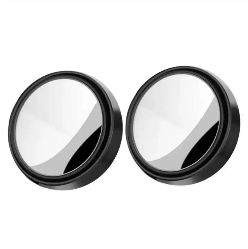 Adjustable blind spot mirrors, pair – pair of black-rimmed round mirrors on white background