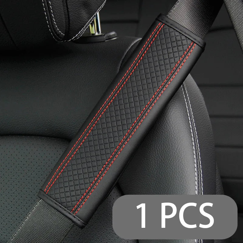 Car Seat Belt Shoulder Pad - black red