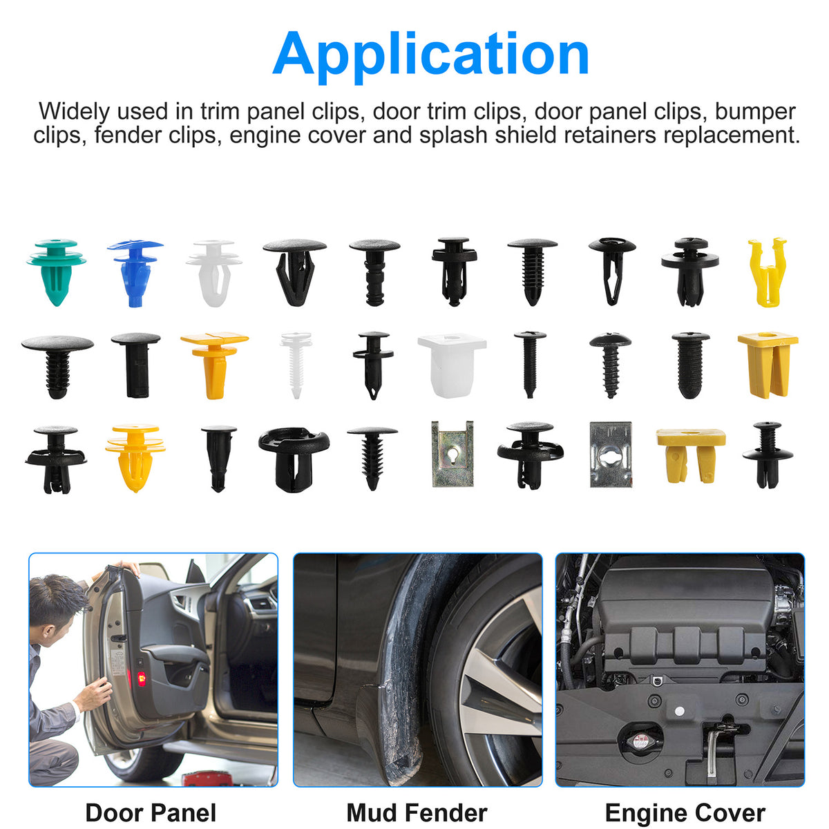 500Packs Bumper Fastener Rivets 30 Kinds Bumper Push Clips Fender Replacement Universally Fit Car Panel Skirt Shield Retainer - image 7