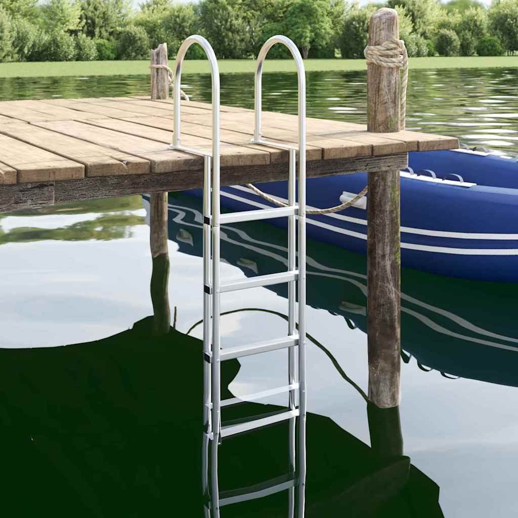 Dock Ladder 4-Step Silver 45 x 11. - 45 x 11.5 x 162 cm