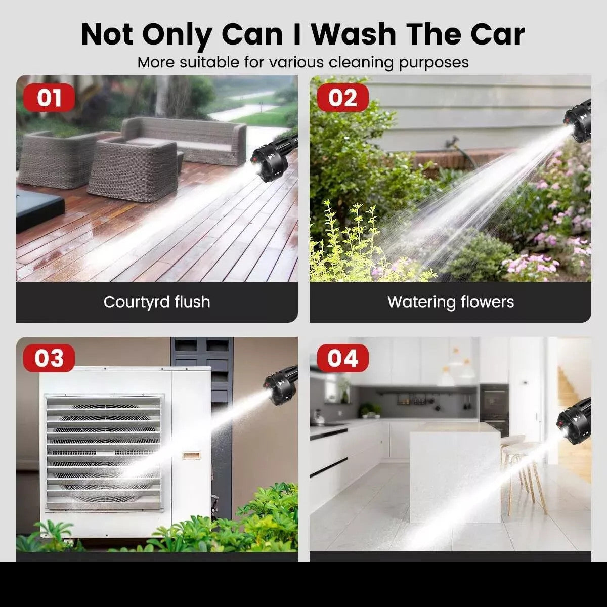 Portable Cordless Car Pressure Washer Water High Jet Wash Cleaner Gun And 2 Battery - image 4