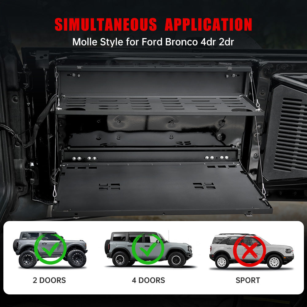 Tailgate Table For Ford Bronco 2021-2024 2-Tier Rear Storage Cargo Shelf - image 3