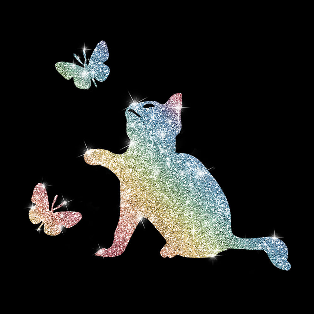 Cartoon Shiny African Woman Automobile Sticker - Colorful cat