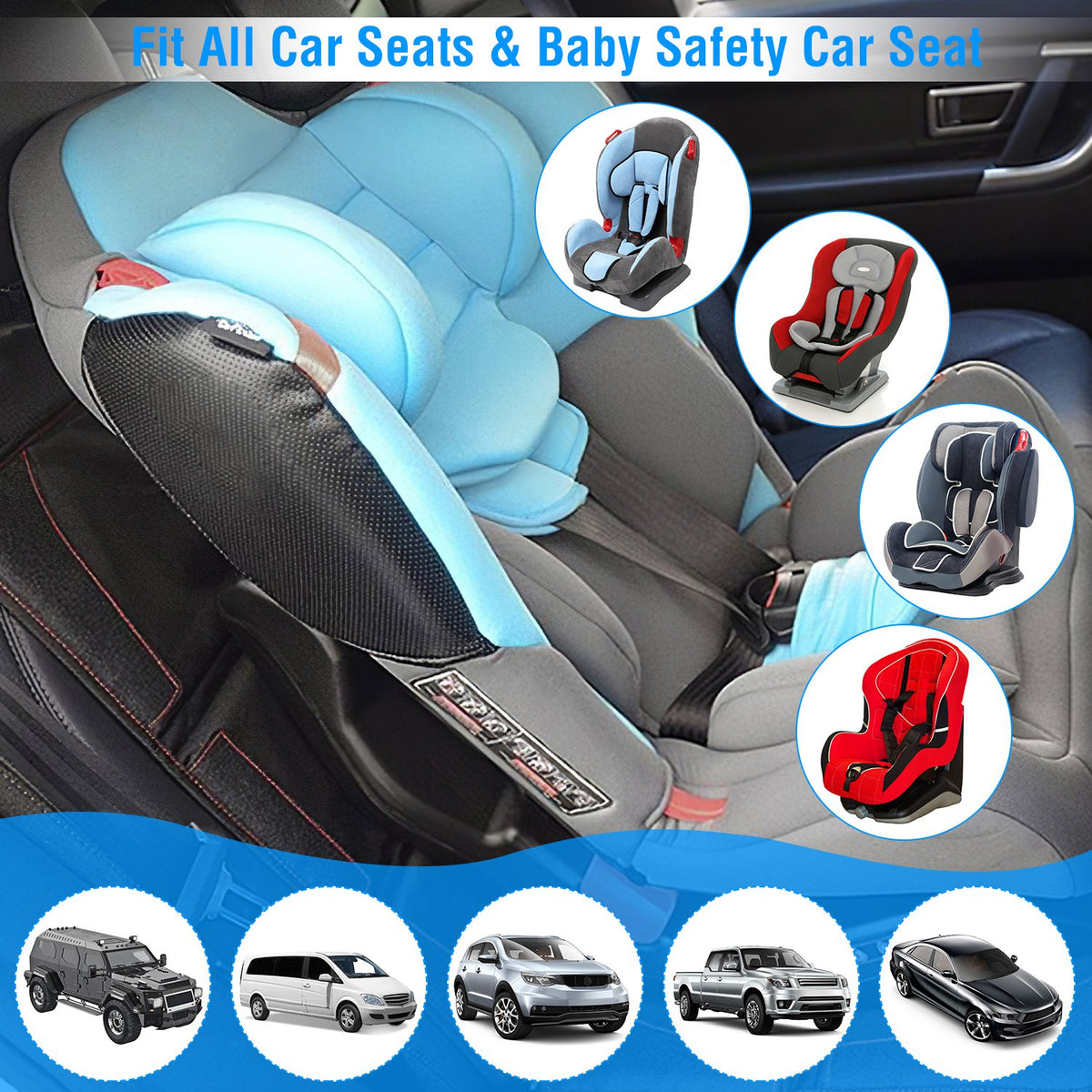 2 Packs Car Seat Protector Cushion Mat Pad With Thick Padding Protector For Child Baby Car Seat Mesh Pockets - image 7