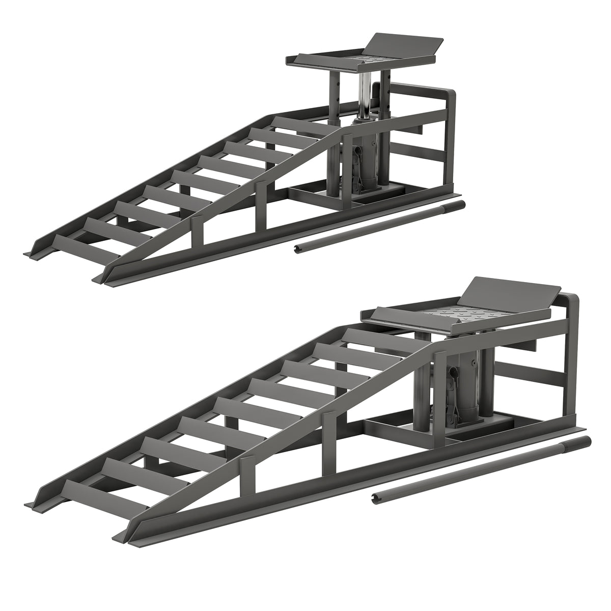 2 Pack Hydraulic Car Ramps 5T 11000lbs Low Profile Car Lift Service Ramps Truck Trailer Garage,Height Hydraulic Vehicle Ramps - Gray