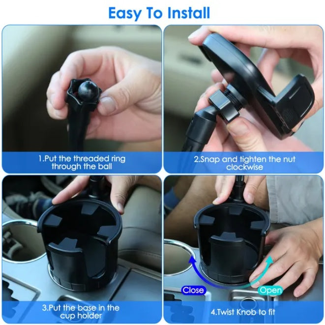 2 In 1 Car Cup Mobile Phone Holder Car Beverage Holder - image 2