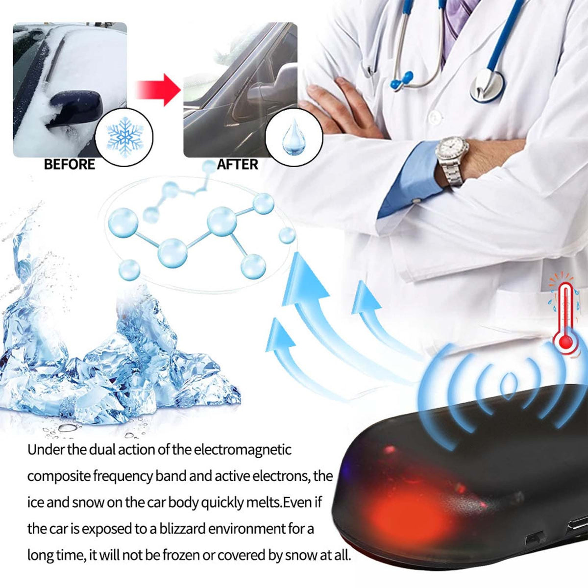 Portable Mini Ice Scraper For Quick De-icing And Snow Melting Of Car Windows. After-sales Service Not Included. - image 3