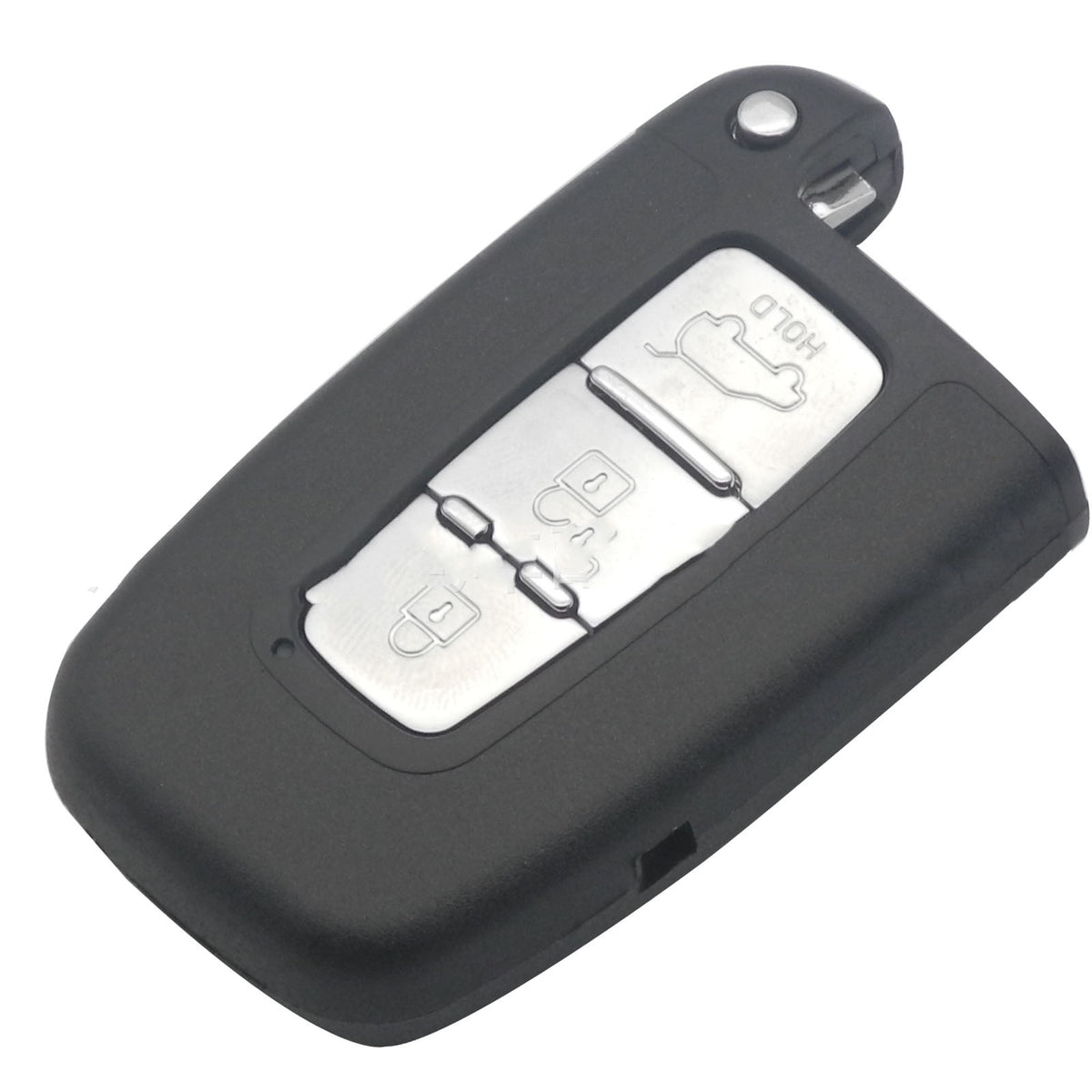 Replacement flip key shell for Hyundai & Kia – 2, 3 or 4 button – three button flip key shell close-up