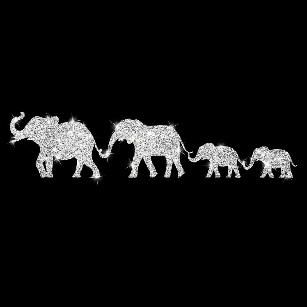 Cartoon Shiny African Woman Automobile Sticker - Elephant Silver