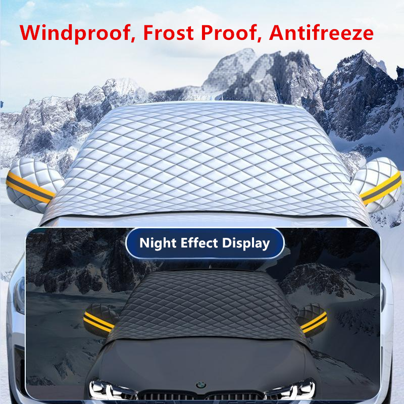 Magnetic windscreen frost and snow cover, silver