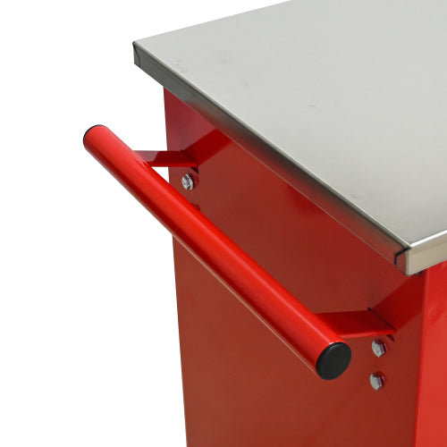 5 Drawers Multifunctional Tool Cart With Wheels,Metal Rolling Tool Cart Storage For Garage Workshop Warehouse Repair Shop--With Stainless Steel Roof--Red Black - image 6