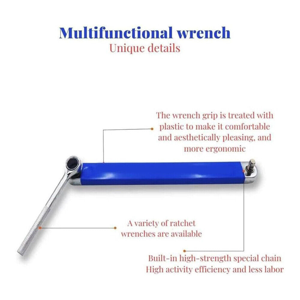 Offset Extension Wrench Ratchet Spanner Wrench Extender Adapters Multifunction - image 7