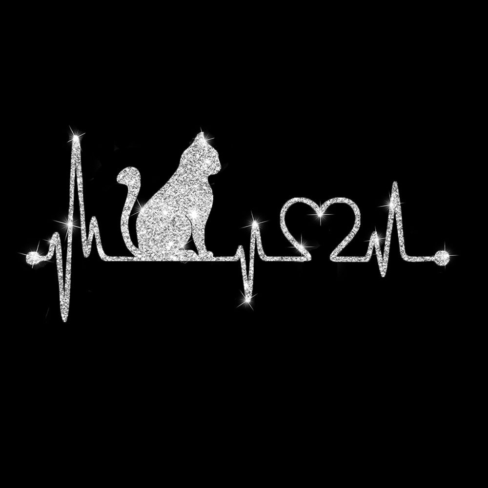 Cartoon Shiny African Woman Automobile Sticker - Silver Cat 1