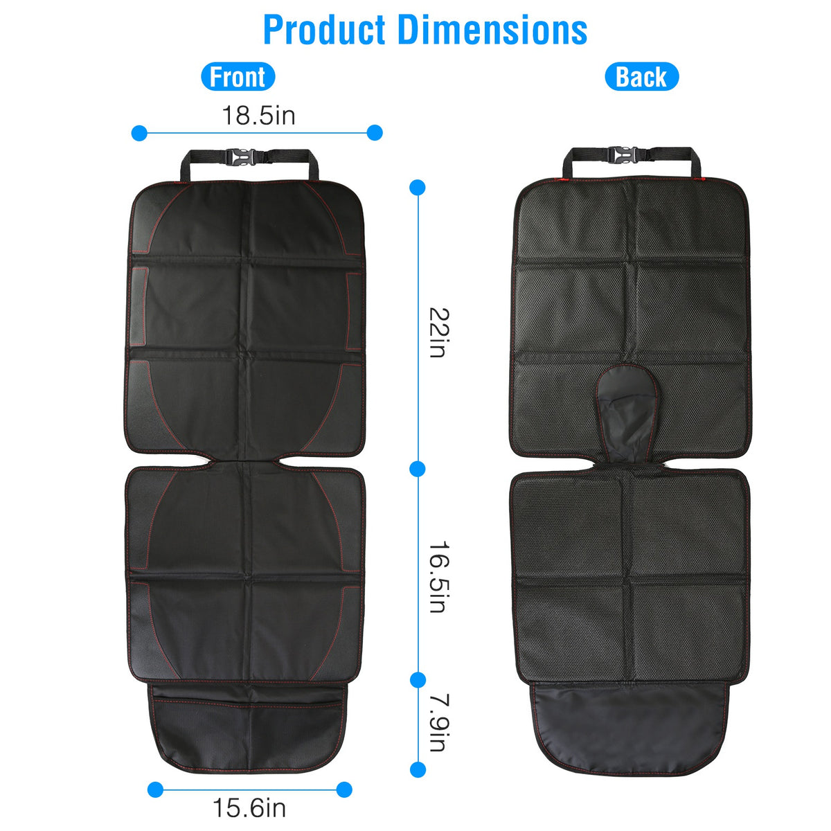 2 Packs Car Seat Protector Cushion Mat Pad With Thick Padding Protector For Child Baby Car Seat Mesh Pockets - image 4