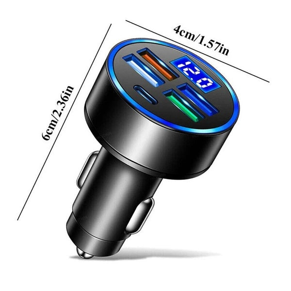 5 USB Port Super Fast Car Charger Adapter For Android Cell Phone - image 2
