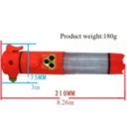 Red&Yellow Multi-functional Car Safety Hammer With Flashlight