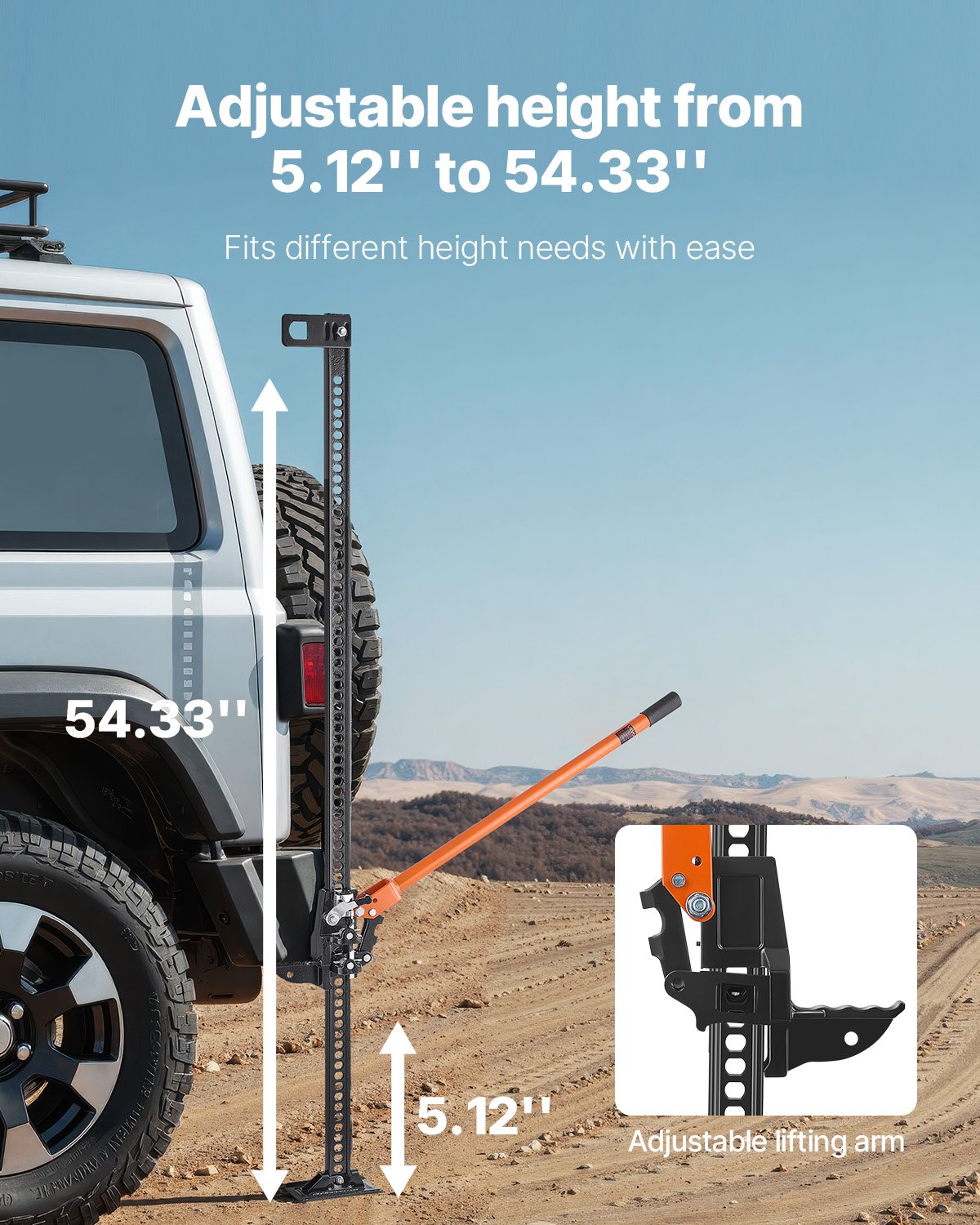 Farm Jack, 152.5 Cm Utility High Lift Farm Jack, 3.18 Ton Capacity Ratcheting Off Road Utility Jacks, Heavy-Duty Lift Jacks With 130.1-1380 Mm Lifting Range For Tractor, Truck, SUV - image 7