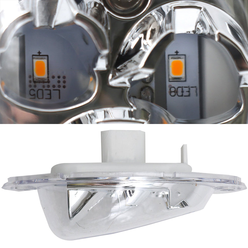 2Pcs Freightliner Cascadia Side Marker Turn Signal Lights Clear Lens Amber LED - image 5