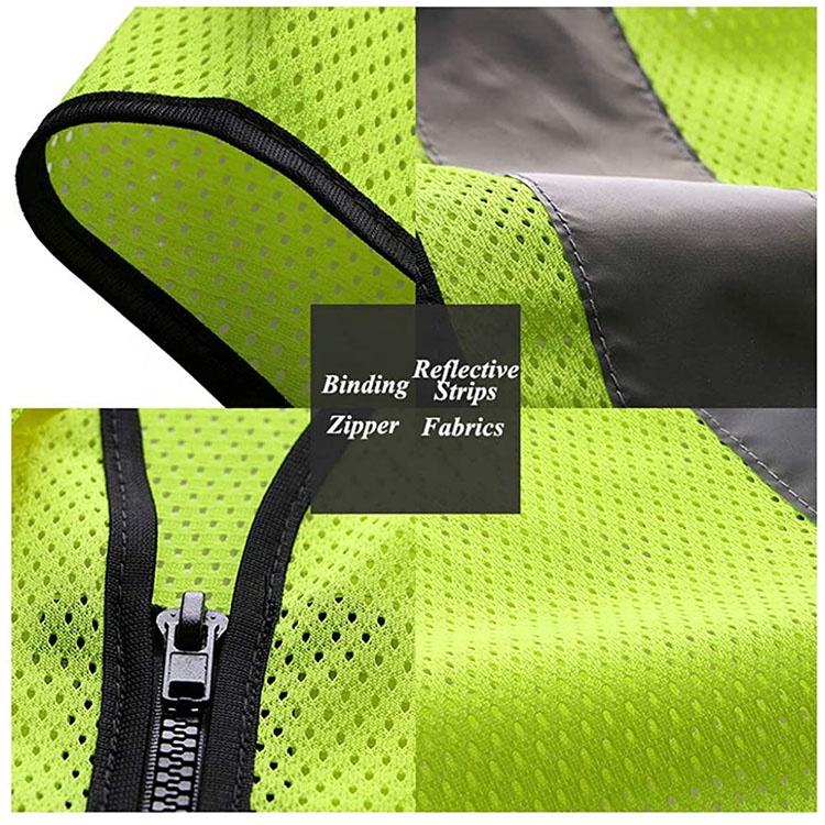 Mesh hi-vis vest with pockets, green or orange - image 4