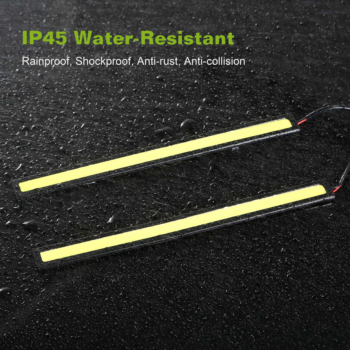 2Pcs LED Daytime Running Lights Car LED COB DRL Fog Lights IP45 Waterproof LED Strip Fog Day Driving Lamp Sticker For 12V Car Interior Exterior Use - image 4