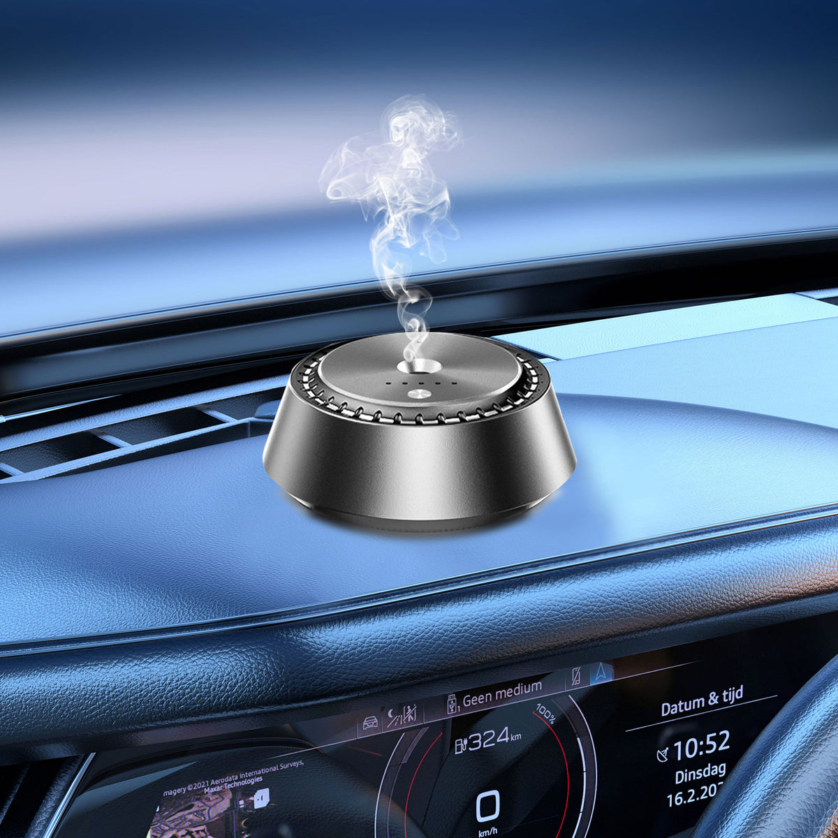 Alloy PC Three Speed Control Intelligent Car Mounted Aromatherapy Ultrasonic Atomization Chip Nano Levelatomized Essential Oil Wireless Car Humidifier - image 7