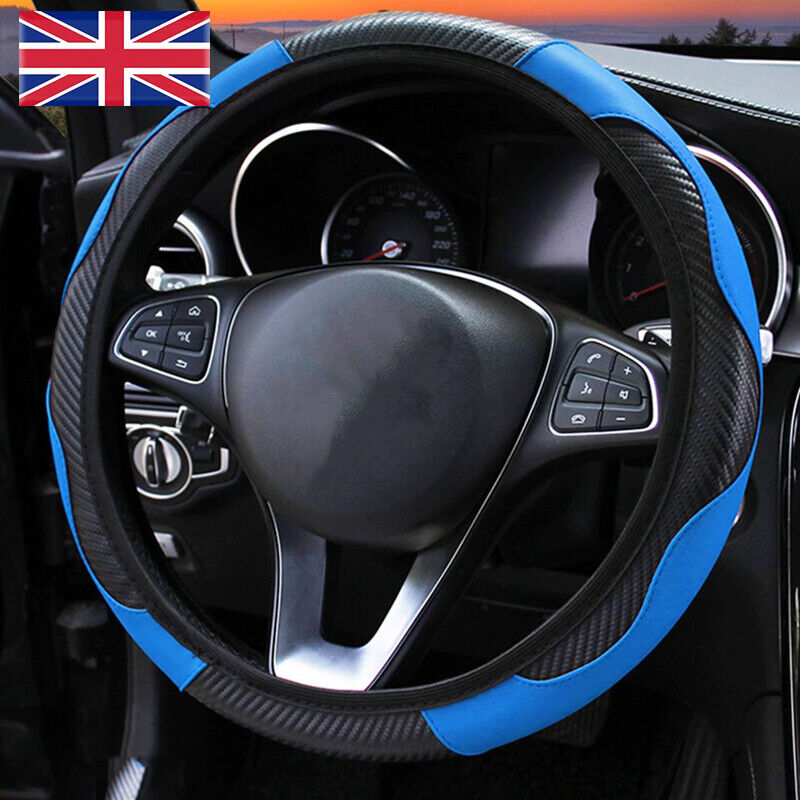 Auto Car Steering Wheel Cover Skidproof Leather Steering Wheel Case For 38cm15 - image 2