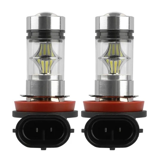 2PCS 1000lm 100W LED Fog DRL Light Bulb IP65 Water-Resistant 360 Degree Beam Angle 6000K White By Eggracks By Global Phoenix