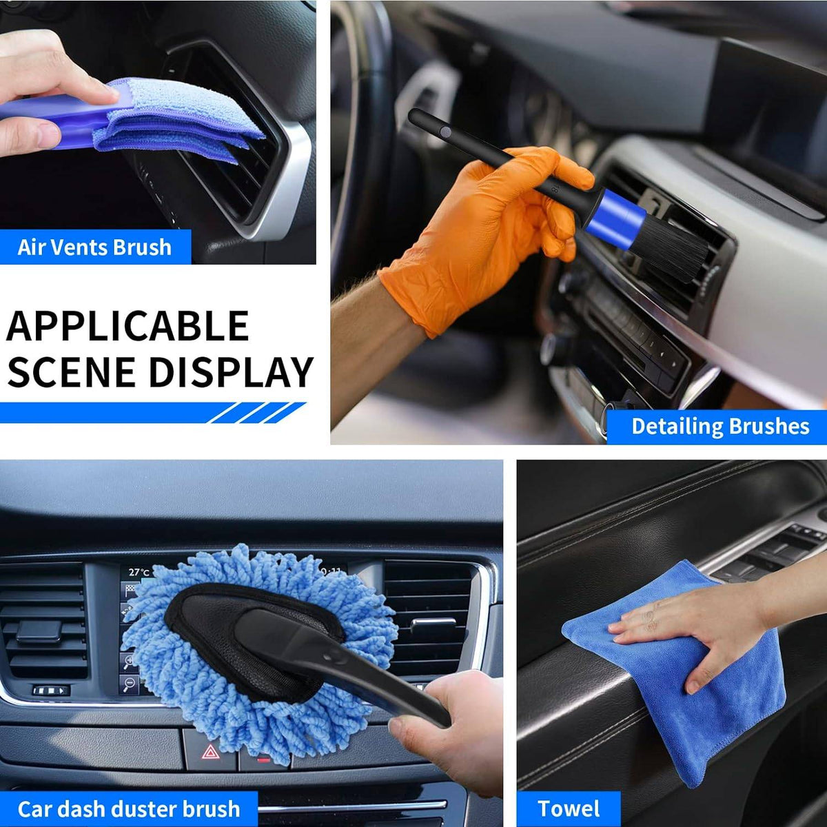 17Pcs Car Detailing Brush Set Drill Not Include - image 3