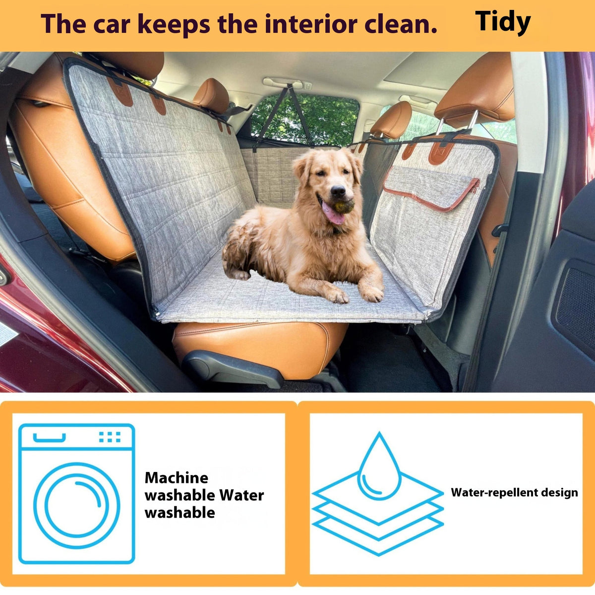 Widened Support Plate Car Dog Bed Rear Seat Pet Pad - image 5